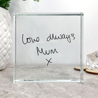 Personalised Handwriting Crystal Token | Memorial & Meaningful Gifts