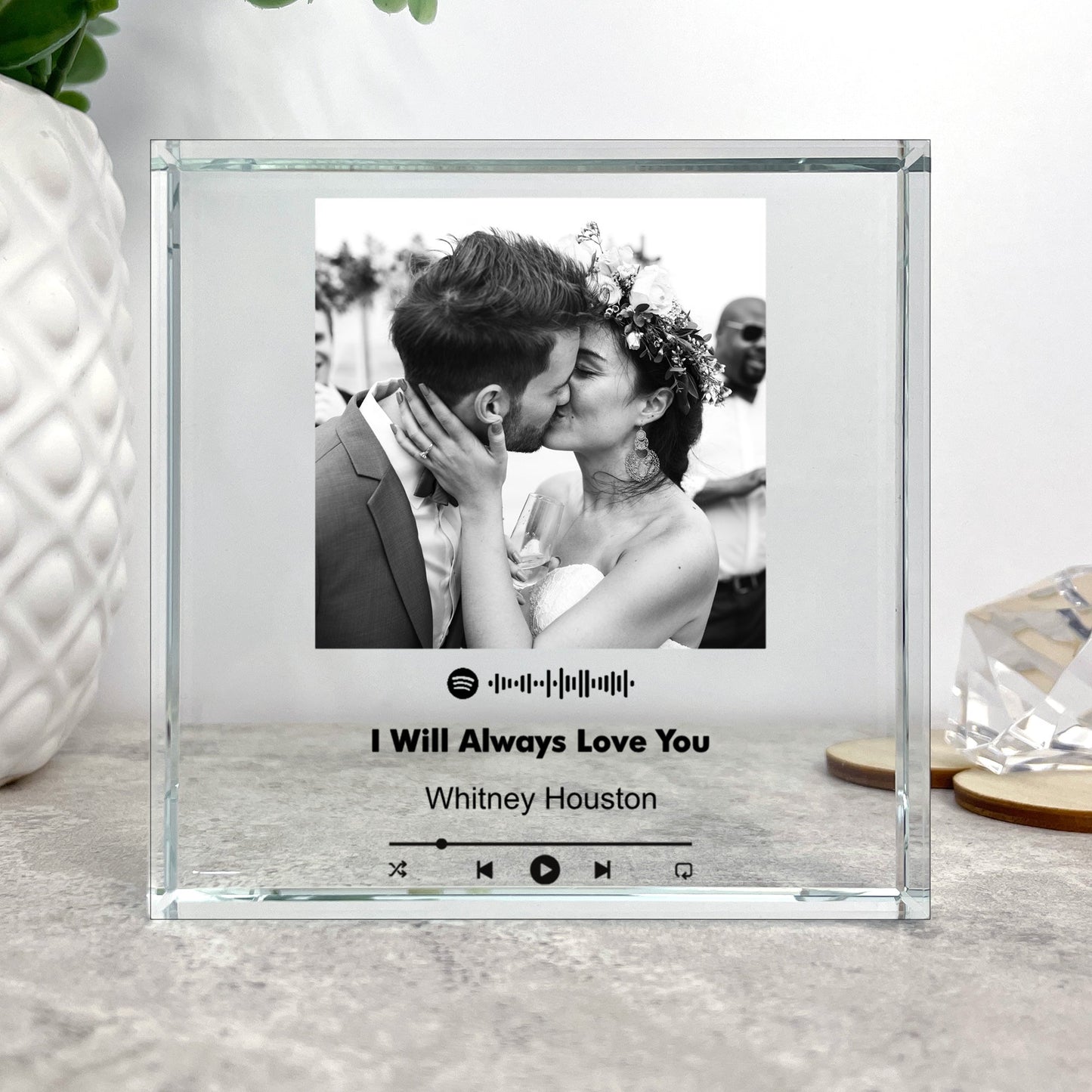 Personalised Our Song Photo Crystal Token