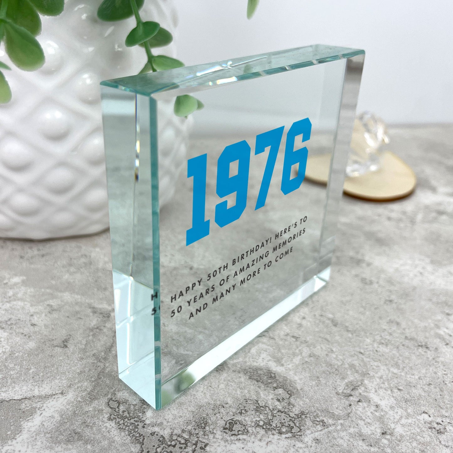 Personalised Year Milestone Crystal Token | Birthday or Anniversary Gift