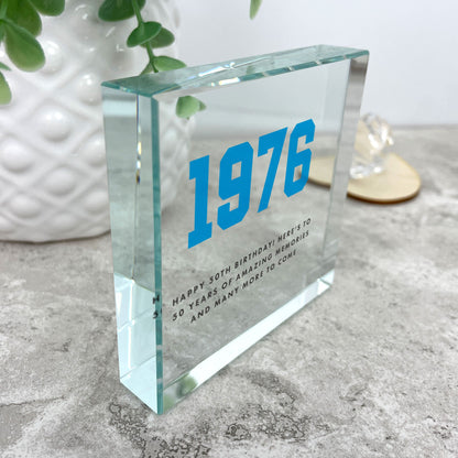 Personalised Year Milestone Crystal Token | Birthday or Anniversary Gift