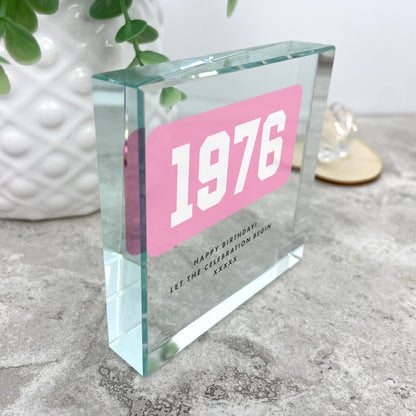 Personalised Year Milestone Crystal Token | Birthday or Anniversary Gift