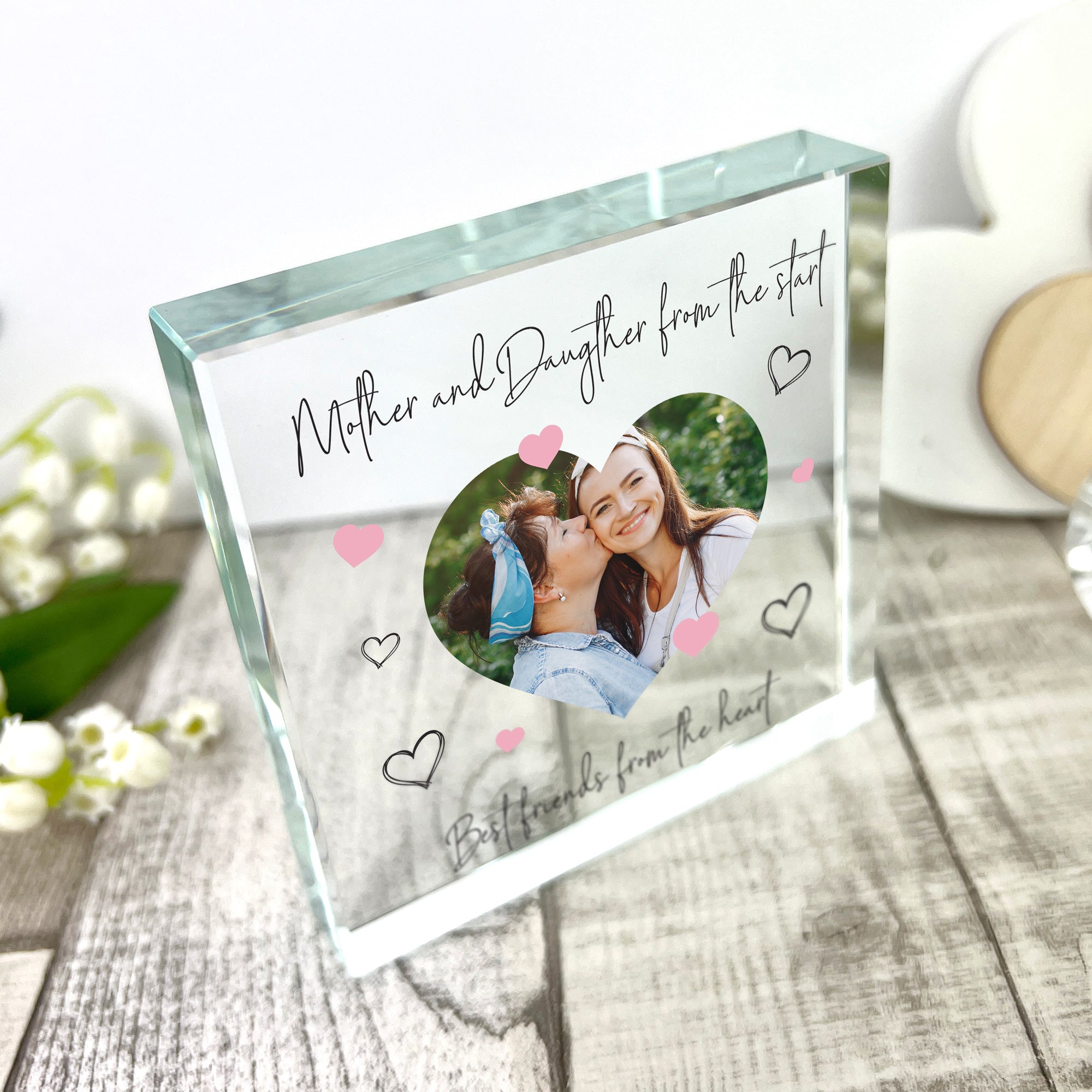 Personalised Mother & Daughter/Son Best Friends Photo Crystal Token