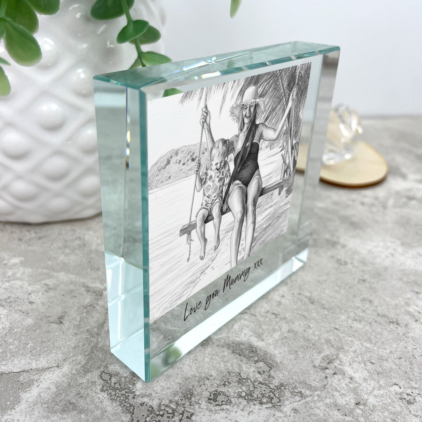 Personalised Crystal Token Gift with AI Photo Effects