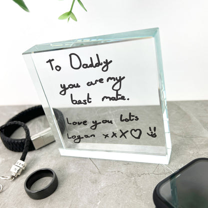 Personalised Handwriting Crystal Token | Memorial & Meaningful Gifts