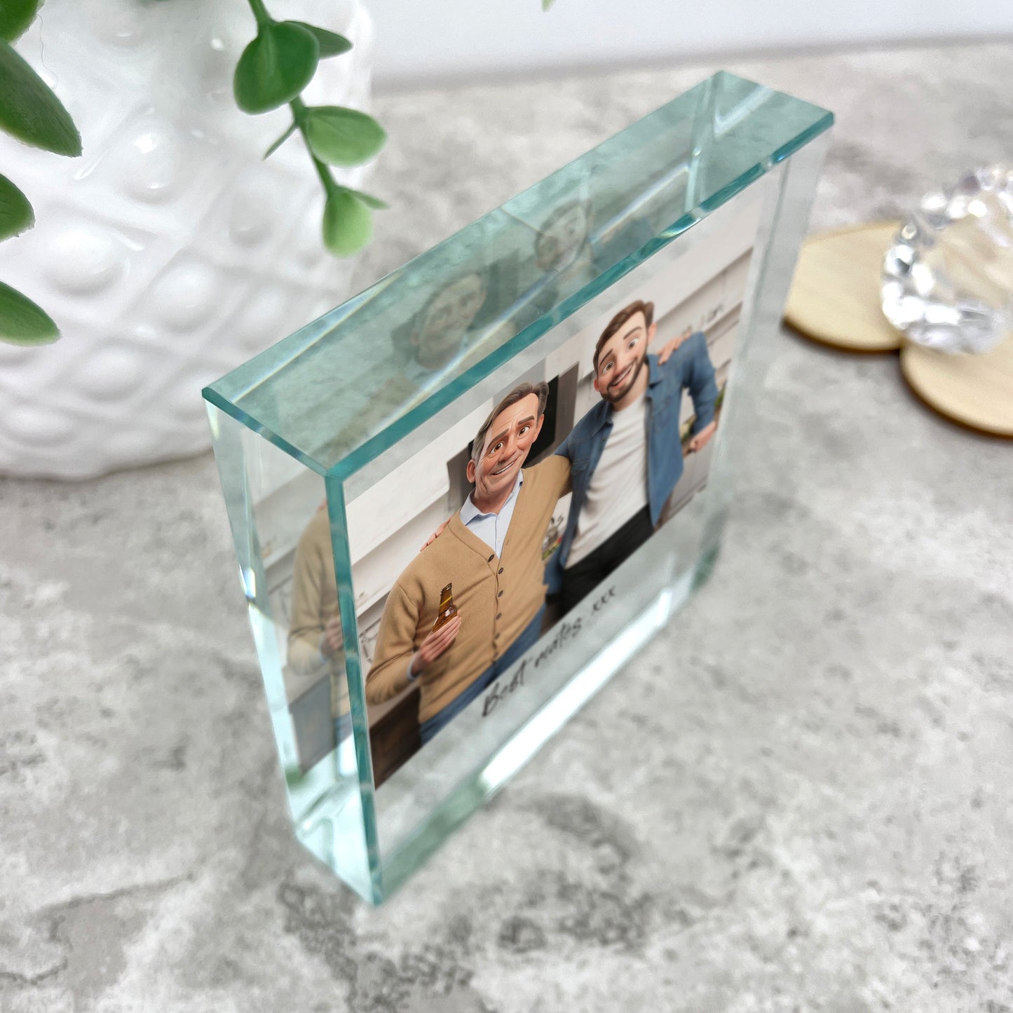 Personalised Crystal Token Gift with AI Photo Effects