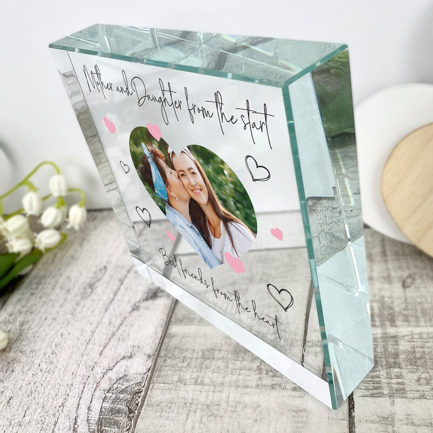 Personalised Mother & Daughter/Son Best Friends Photo Crystal Token