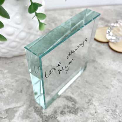 Personalised Handwriting Crystal Token | Memorial & Meaningful Gifts