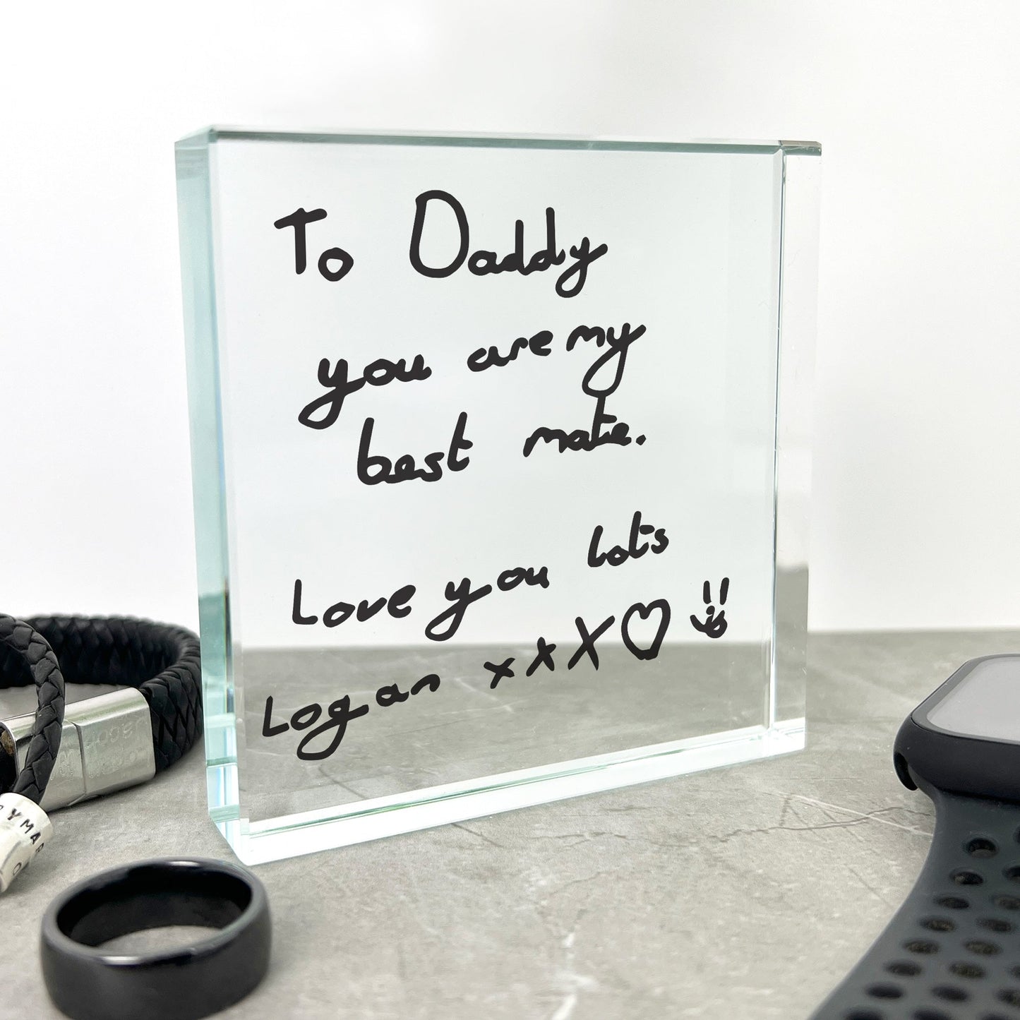 Personalised Handwriting Crystal Token | Memorial & Meaningful Gifts