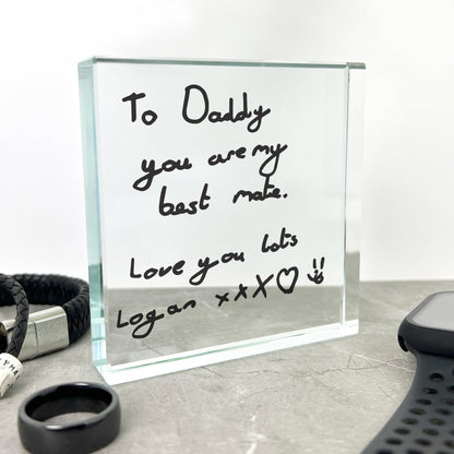 Personalised Handwriting Crystal Token | Memorial & Meaningful Gifts