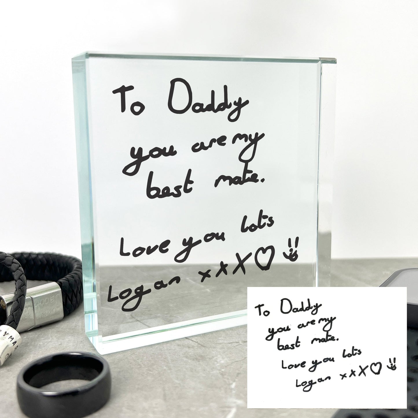 Personalised Handwriting Crystal Token | Memorial & Meaningful Gifts