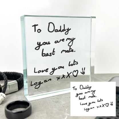 Personalised Handwriting Crystal Token | Memorial & Meaningful Gifts