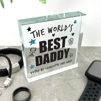 Personalised The World's Best Dad Crystal Token