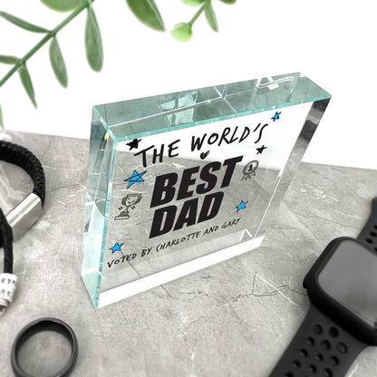 Personalised The World's Best Dad Crystal Token