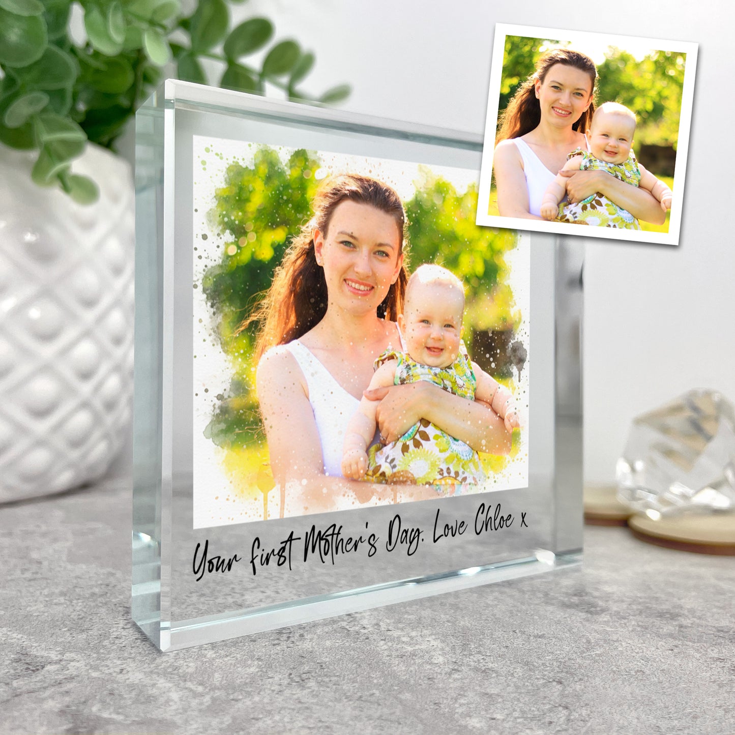 Personalised Crystal Token Gift with AI Photo Effects
