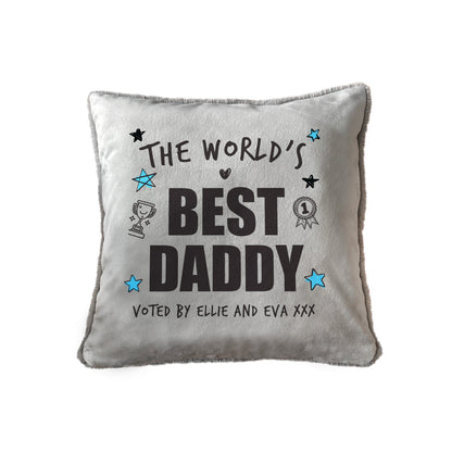 Personalised The World's Best Dad Faux Fur Cuddle Cushion