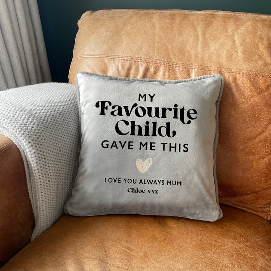 Personalised My Favourite Child Gave Me This Faux Fur Cuddle Cushion