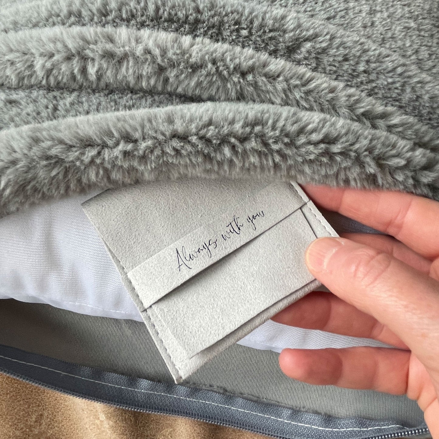 Personalised One Photo Pet Memorial Ashes Faux Fur Cuddle Cushion