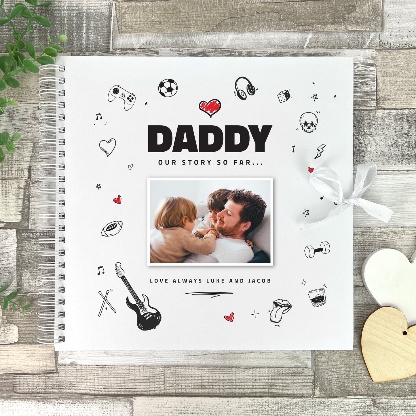 Personalised Any Message Doodle Sketch Design For Him Memory Book