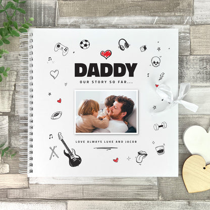 Personalised Any Message Doodle Sketch Design For Him Memory Book