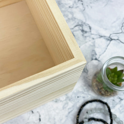 Personalised Snack/Sweet Box Pine Hamper Box - 5 Sizes (16cm | 20cm | 26cm | 30cm | 36cm)