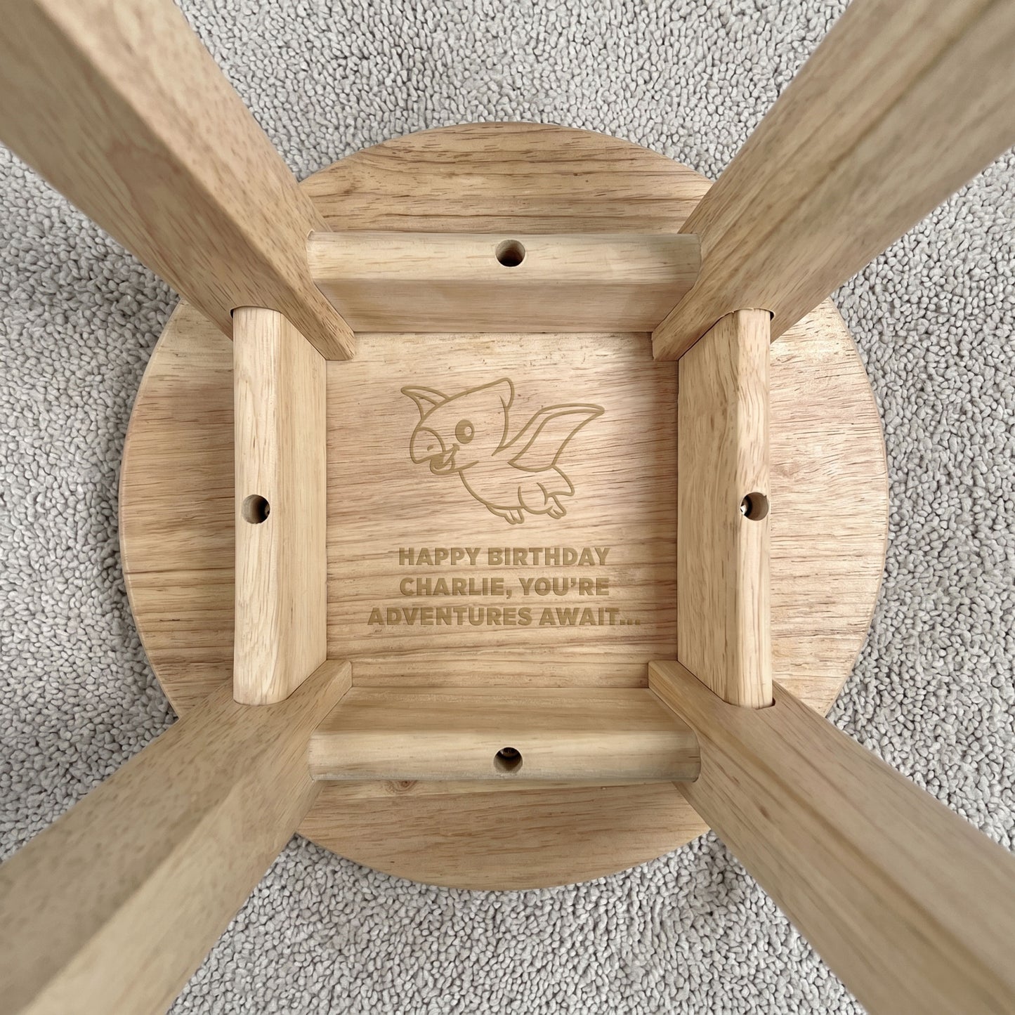 Personalised Wooden Dinosaur Toddler Step Stool | Nursery Decor & First Birthday Gift