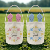 Personalised Easter Egg Hunt Basket Pink or Blue Egg Pattern