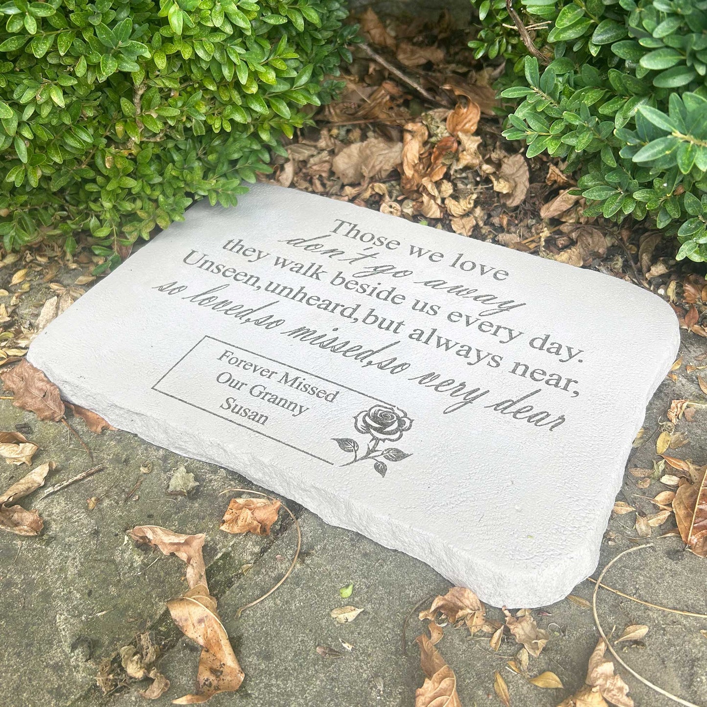 Personalised Large Rose Garden Memorial Stone