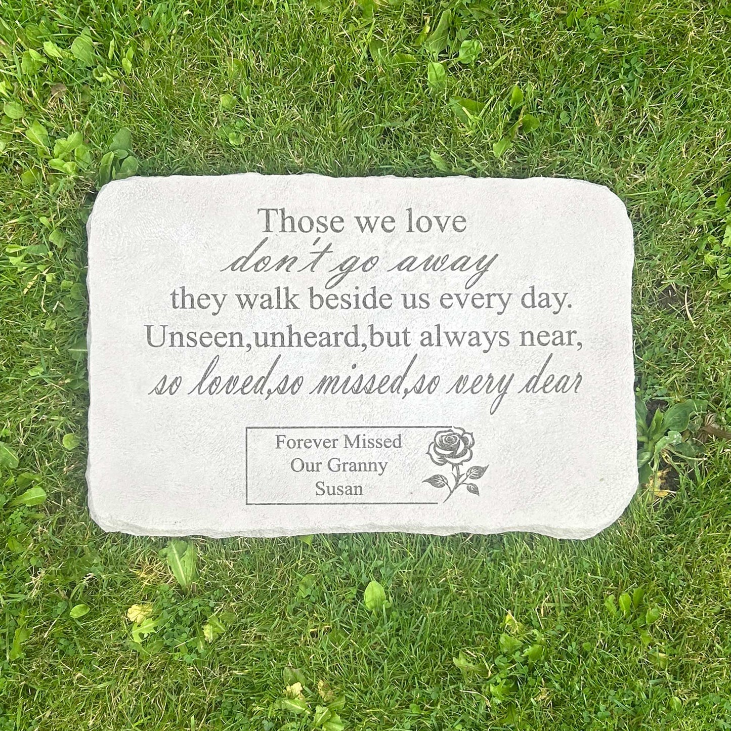 Personalised Large Rose Garden Memorial Stone