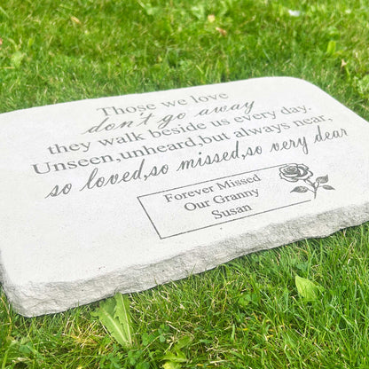Personalised Large Rose Garden Memorial Stone