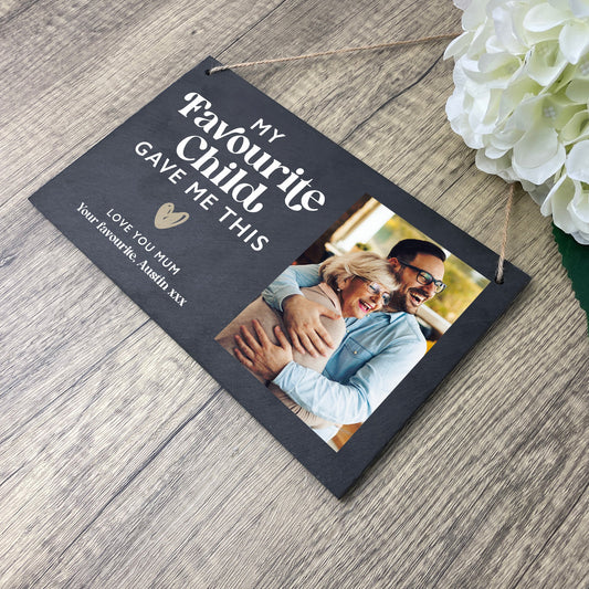 Personalised My Favourite Child Gave Me This Photo Slate Hanging Plaque 25 x 15cm