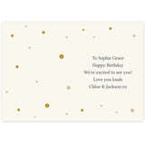 Personalised Gold Champagne Flutes Card