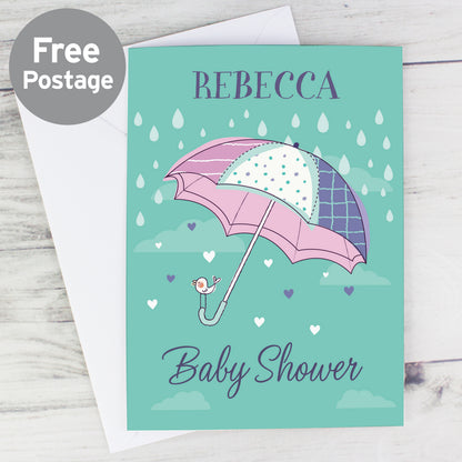 Personalised Baby Shower Umbrella Card