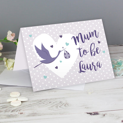 Personalised Mum to Be Stork Card