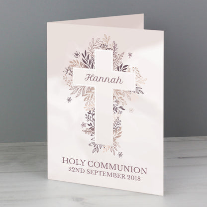 Personalised Floral Cross Card