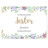 Personalised Gold Floral Watercolour Card