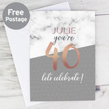 Personalised Marble and Rose Gold Birthday Card