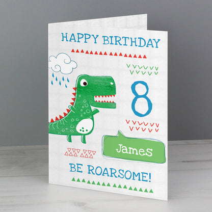 Personalised 'Be Roarsome' Dinosaur Card