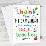 Personalised Thank You Teacher Card