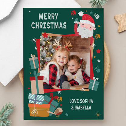 Personalised Photo Upload Pack of 10 Santa Christmas Cards