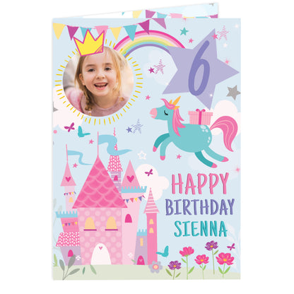 Personalised Photo Upload Princess Birthday Card