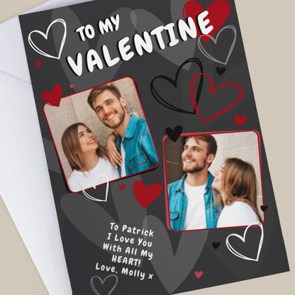 Personalised Photo Upload Hearts Card