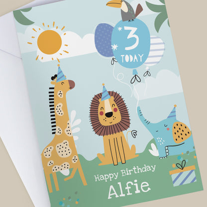 Personalised Animals Birthday Card