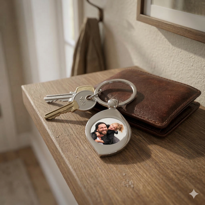 Personalised Photo Keyring – Teardrop Shape