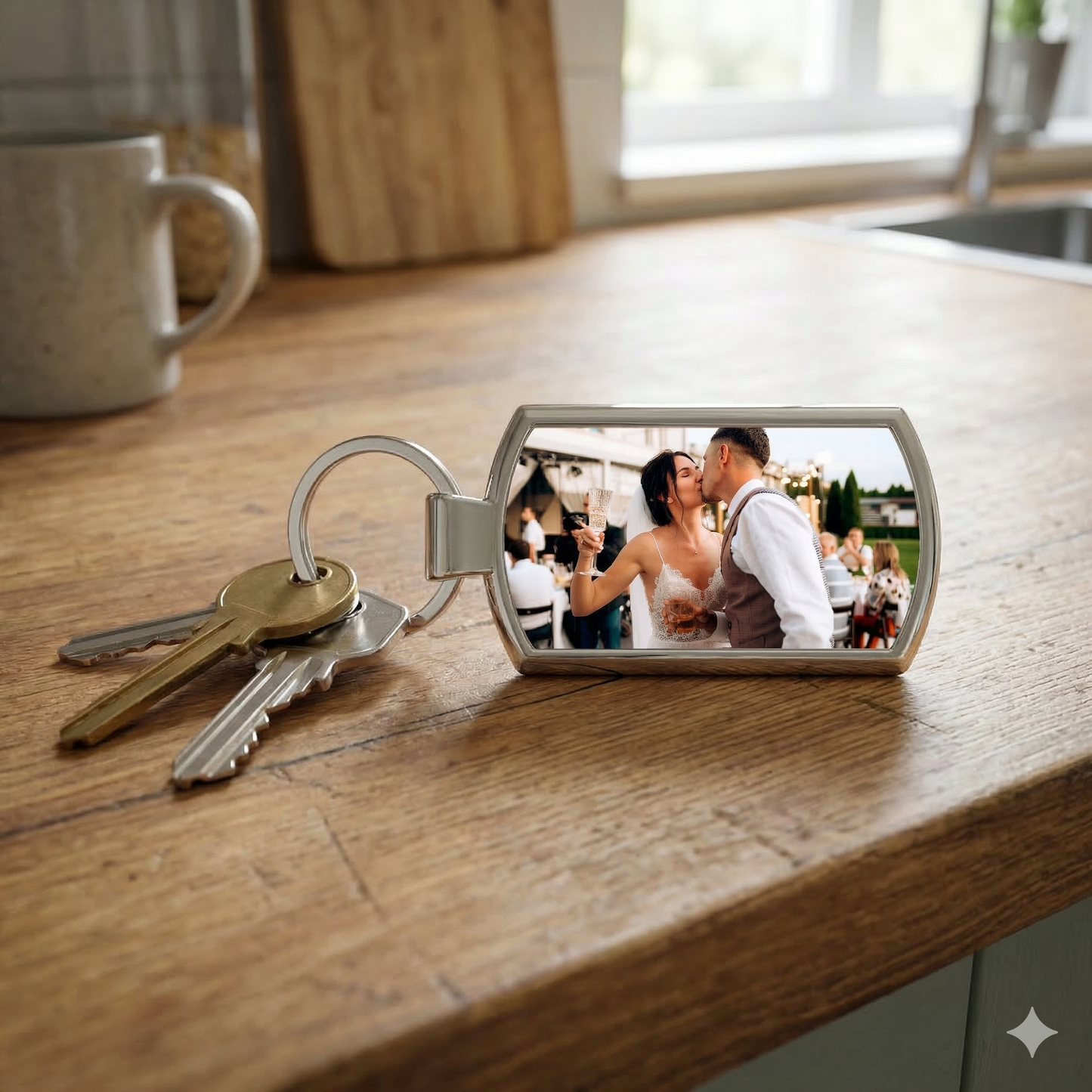 Personalised Rectangular Metal Photo Keyring