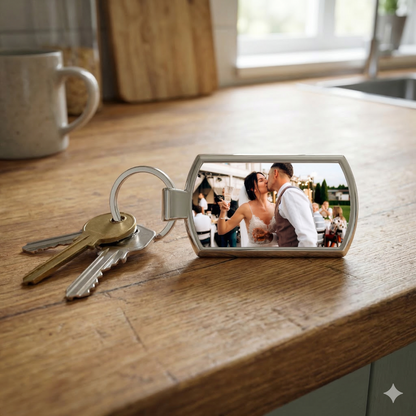 Personalised Rectangular Metal Photo Keyring