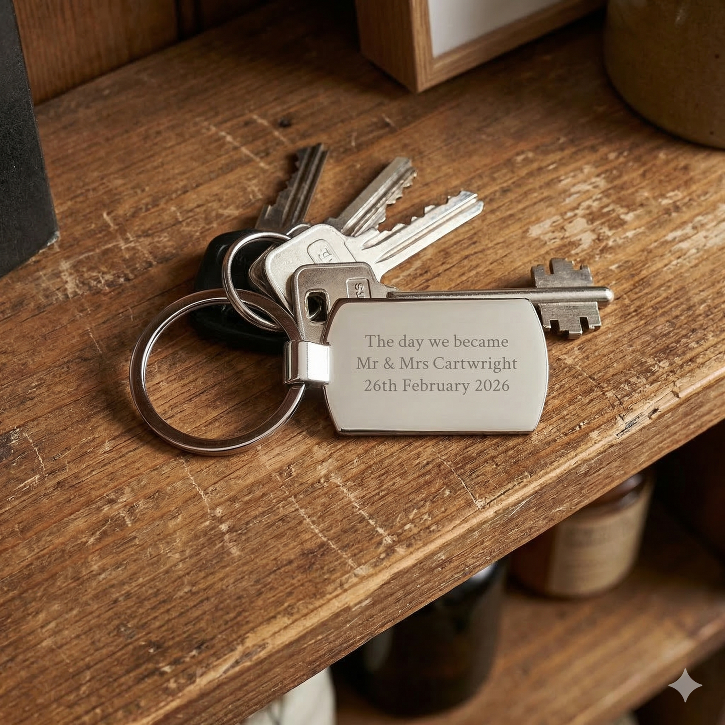 Personalised Rectangular Metal Photo Keyring