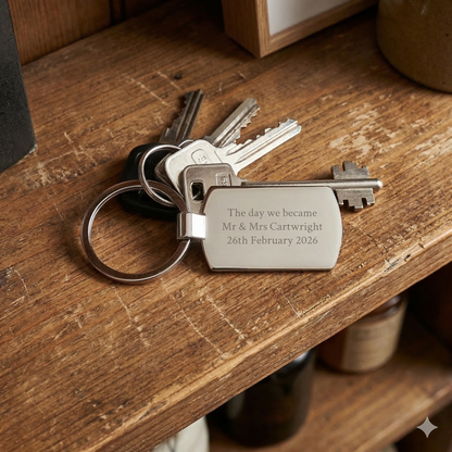 Personalised Rectangular Metal Photo Keyring