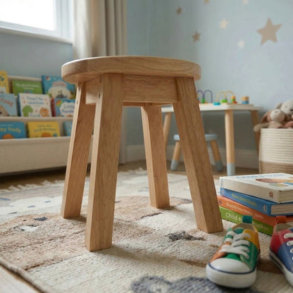 Personalised Wooden Flower Alphabet Round Toddler Step Stool | Nursery Decor & First Birthday Gift