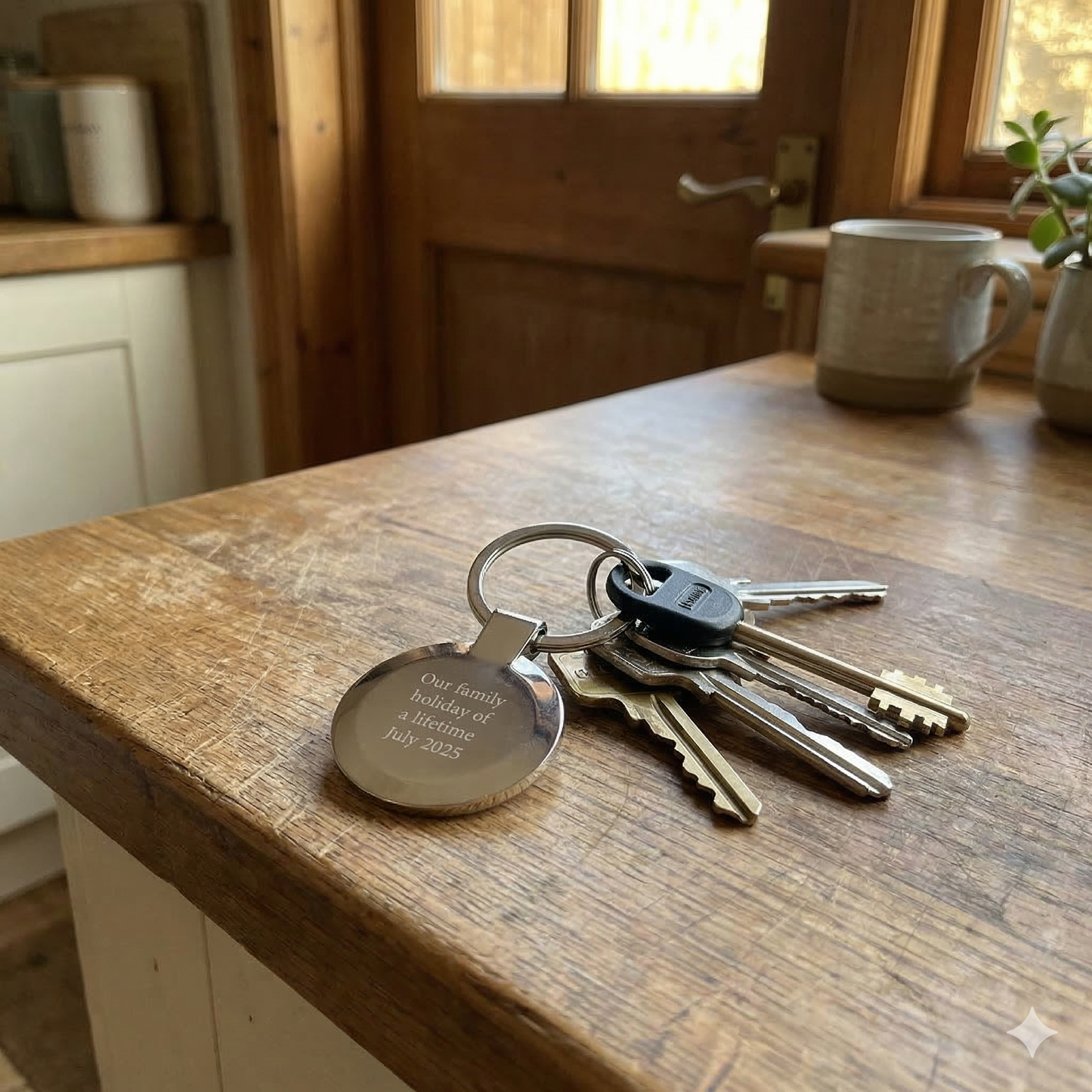 Personalised Photo Circle Metal Keyring