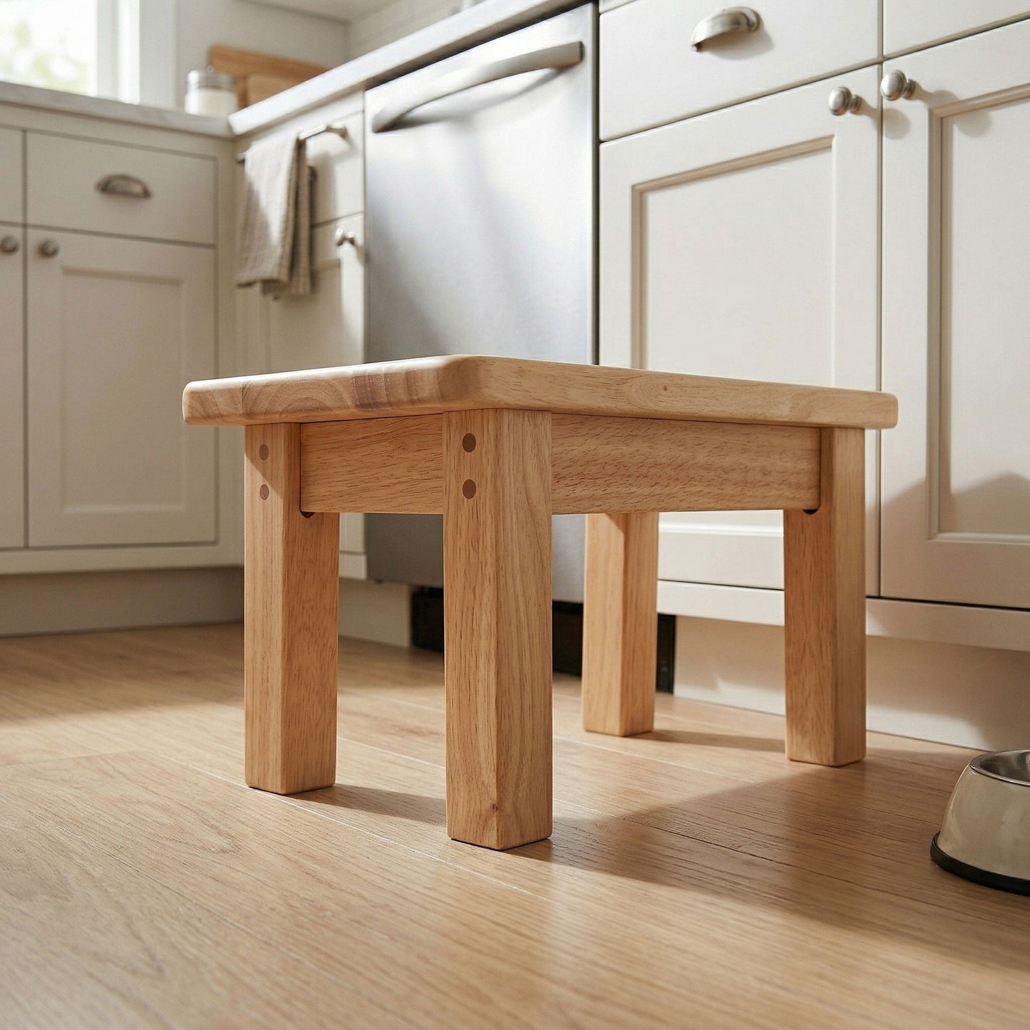 Personalised Engraved Children's Wooden Rectangular Stool Dinosaur Design | New Baby or Christening Gift